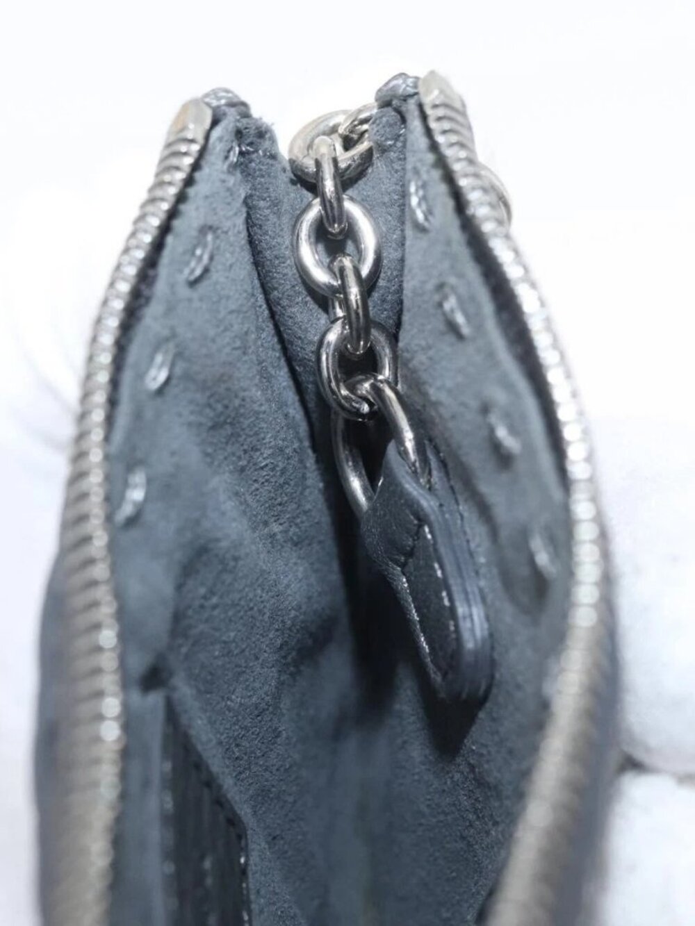 FENDI Coin Purse Leather Gray Silver - Picture 12 of 16